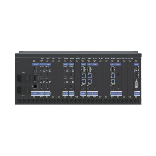 VS-1616DN-EM2x2 to 16x16 Modular 4K60 4:2:0 Multi–Format Managed Digital Matrix Switcher VS-1616DN-EM2x2 to 16x16 Modular 4K60 4:2:0 Multi–Format Managed Digital Matrix Switcher